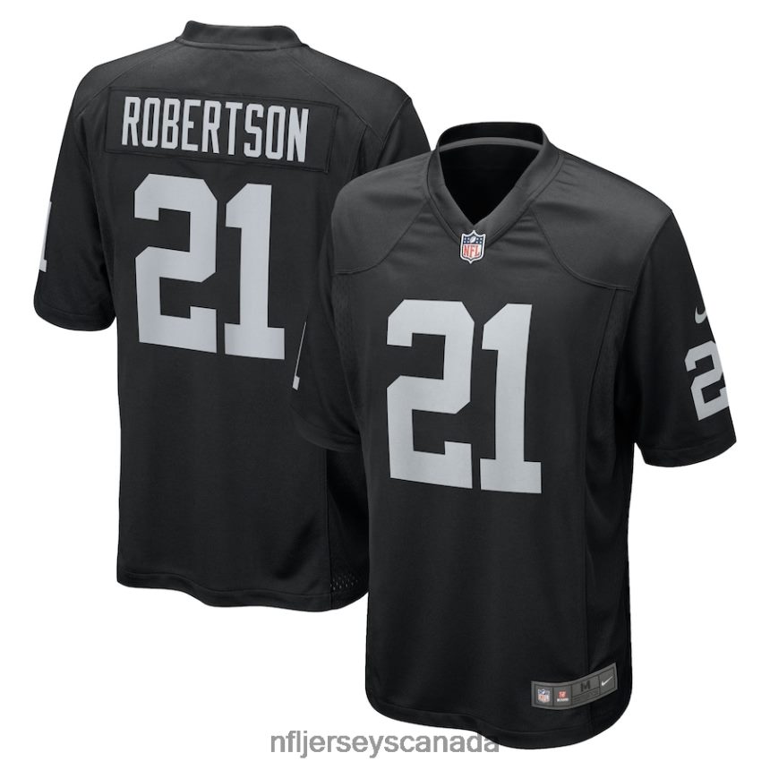 Men Las Vegas Raiders Amik Robertson Nike Black Team Game Jersey Clothing NFL TBXFR63802