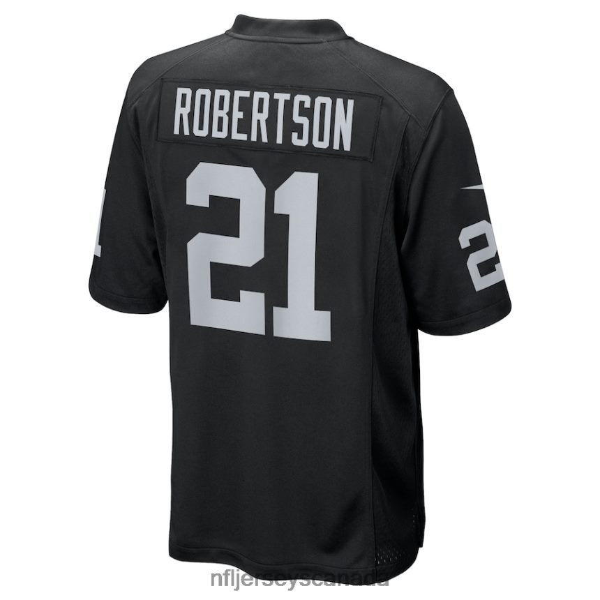 Men Las Vegas Raiders Amik Robertson Nike Black Team Game Jersey Clothing NFL TBXFR63802
