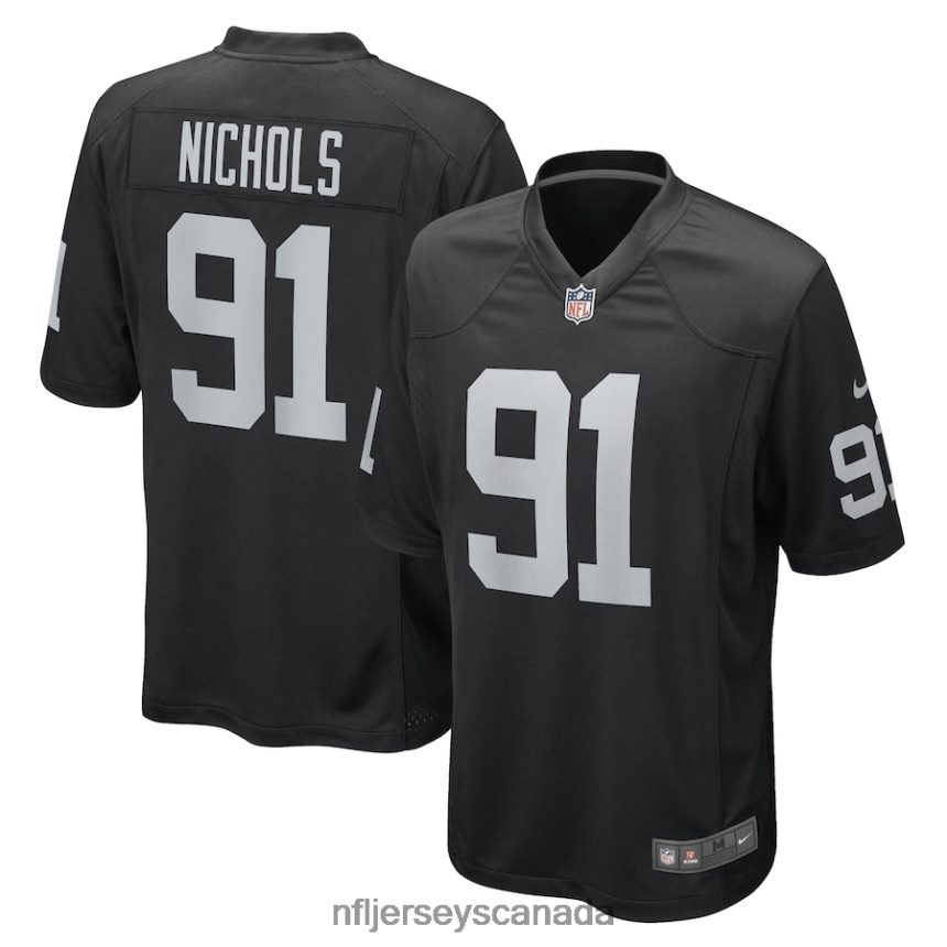 Men Las Vegas Raiders Bilal Nichols Nike Black Game Player Jersey Clothing NFL TBXFR65339