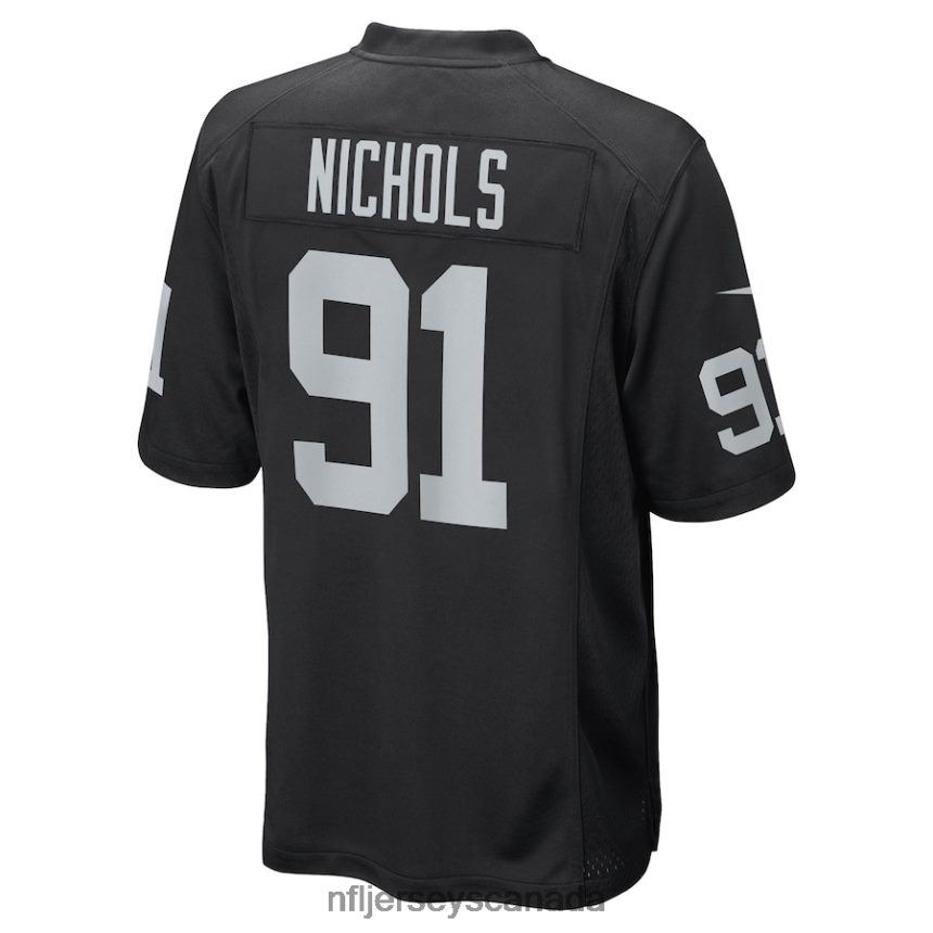 Men Las Vegas Raiders Bilal Nichols Nike Black Game Player Jersey Clothing NFL TBXFR65339