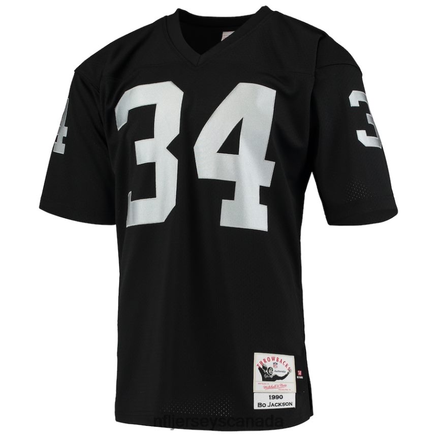 Men Las Vegas Raiders Bo Jackson Mitchell  Ness Black 1990 Authentic Throwback Retired Player Jersey Clothing NFL TBXFR6287