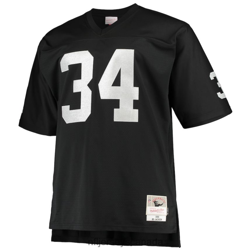 Men Las Vegas Raiders Bo Jackson Mitchell  Ness Black Big  Tall 1988 Retired Player Replica Jersey Clothing NFL TBXFR6233