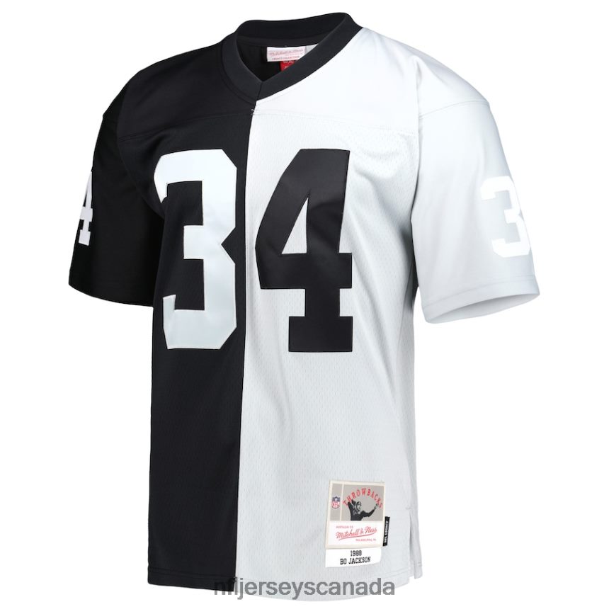 Men Las Vegas Raiders Bo Jackson Mitchell  Ness Black/Silver 1988 Split Legacy Replica Jersey Clothing NFL TBXFR6854