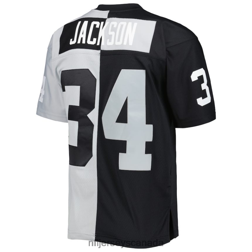 Men Las Vegas Raiders Bo Jackson Mitchell  Ness Black/Silver 1988 Split Legacy Replica Jersey Clothing NFL TBXFR6854