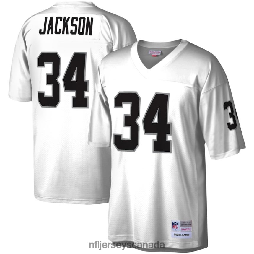Men Las Vegas Raiders Bo Jackson Mitchell  Ness White Legacy Replica Jersey Clothing NFL TBXFR61228