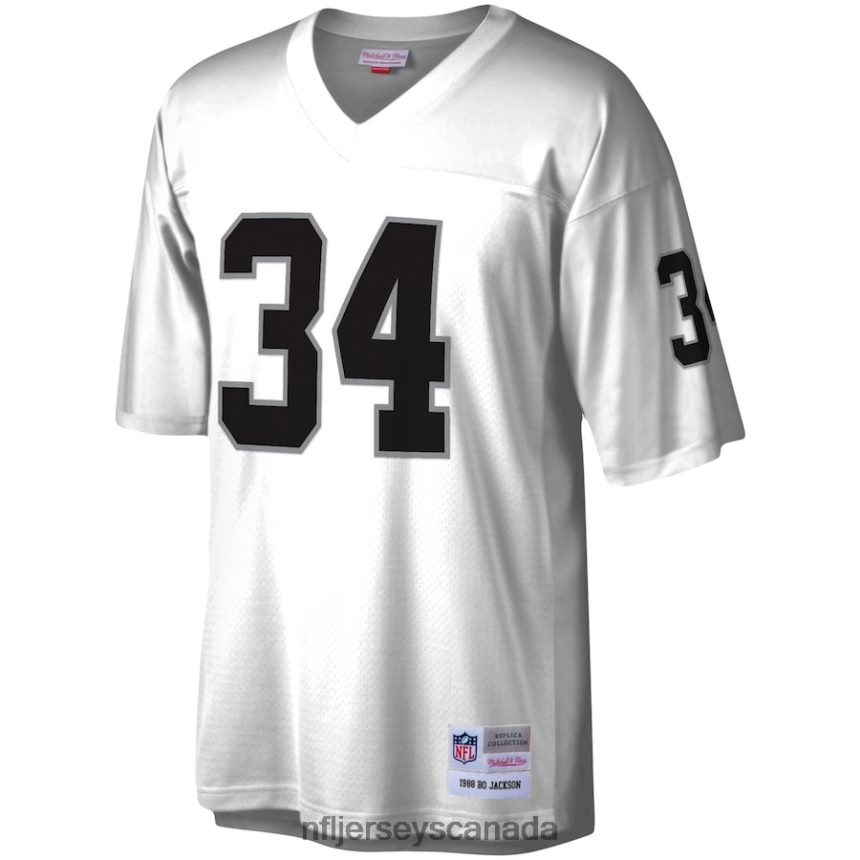 Men Las Vegas Raiders Bo Jackson Mitchell  Ness White Legacy Replica Jersey Clothing NFL TBXFR61228