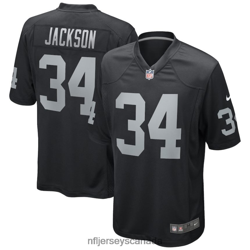 Men Las Vegas Raiders Bo Jackson Nike Black Game Retired Player Jersey Clothing NFL TBXFR697