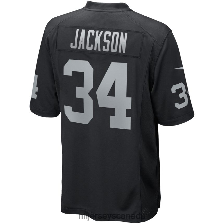 Men Las Vegas Raiders Bo Jackson Nike Black Game Retired Player Jersey Clothing NFL TBXFR697