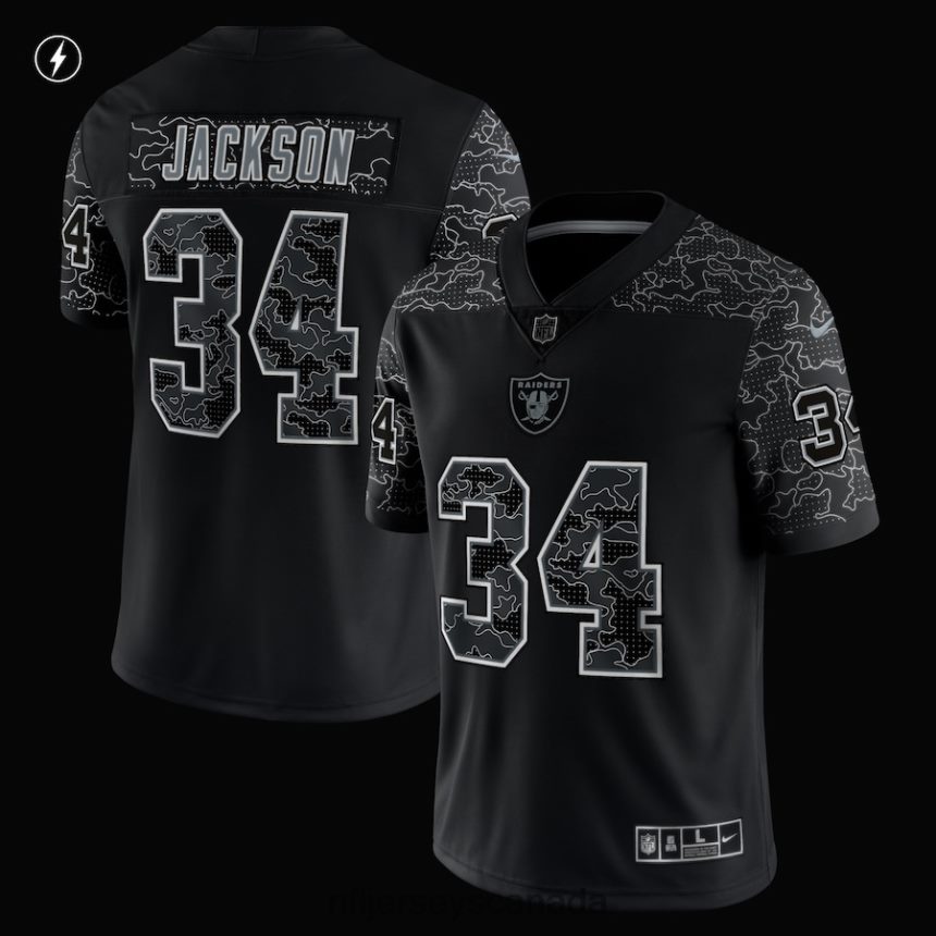Men Las Vegas Raiders Bo Jackson Nike Black Retired Player RFLCTV Limited Jersey Clothing NFL TBXFR62738