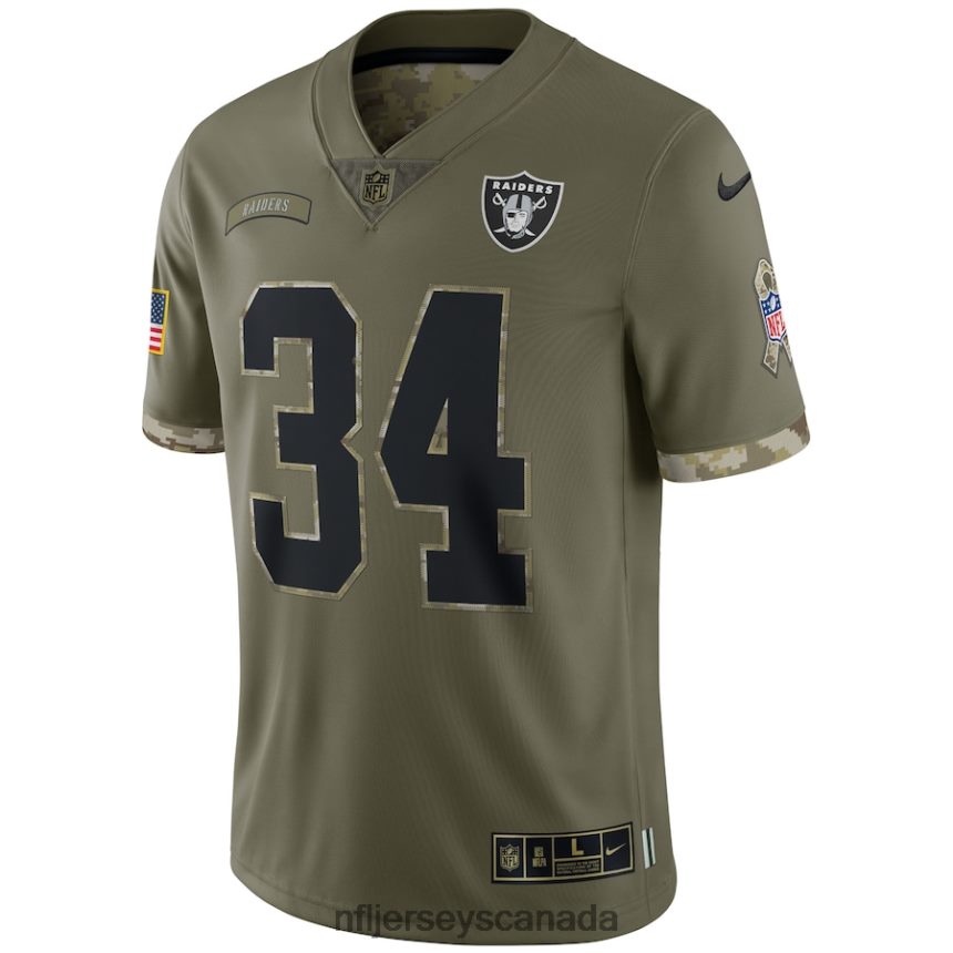 Men Las Vegas Raiders Bo Jackson Nike Olive 2022 Salute To Service Retired Player Limited Jersey Clothing NFL TBXFR61742