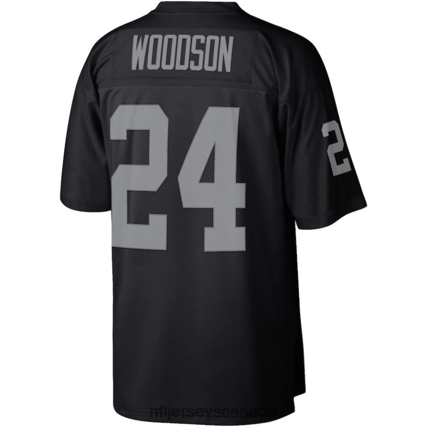 Men Las Vegas Raiders Charles Woodson Mitchell  Ness Black Legacy Replica Jersey Clothing NFL TBXFR6509