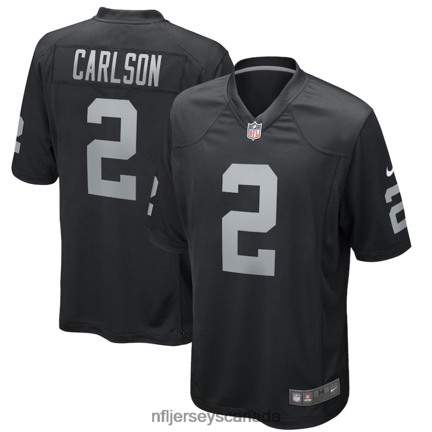 Men Las Vegas Raiders Daniel Carlson Nike Black Game Player Jersey Clothing NFL TBXFR61868