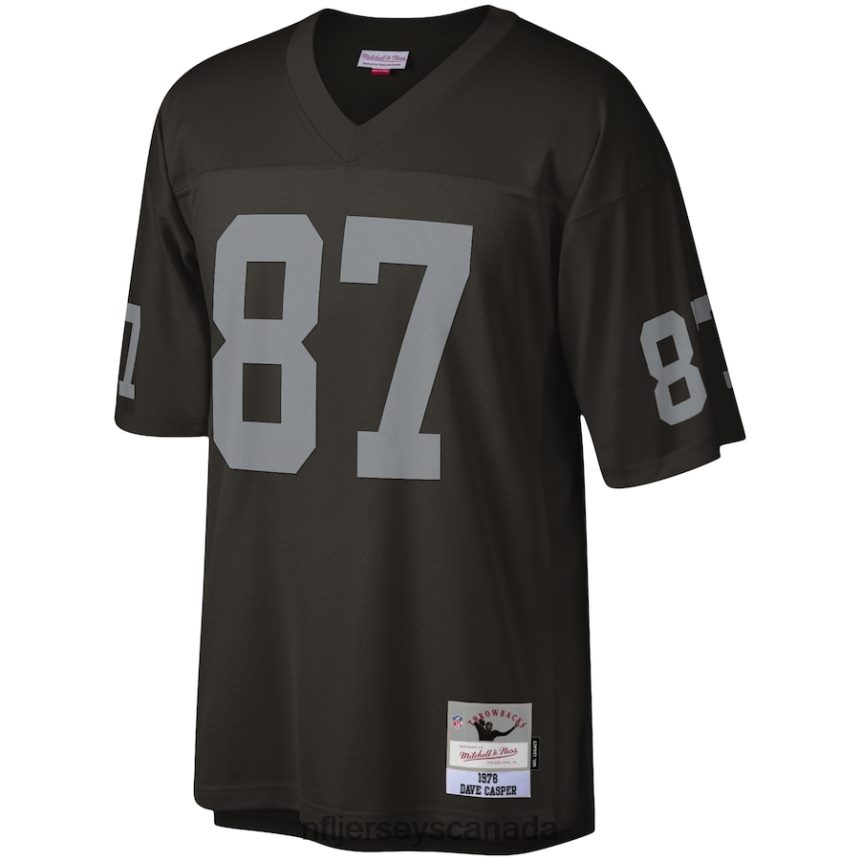 Men Las Vegas Raiders Dave Casper Mitchell  Ness Black 1976 Legacy Replica Jersey Clothing NFL TBXFR62109