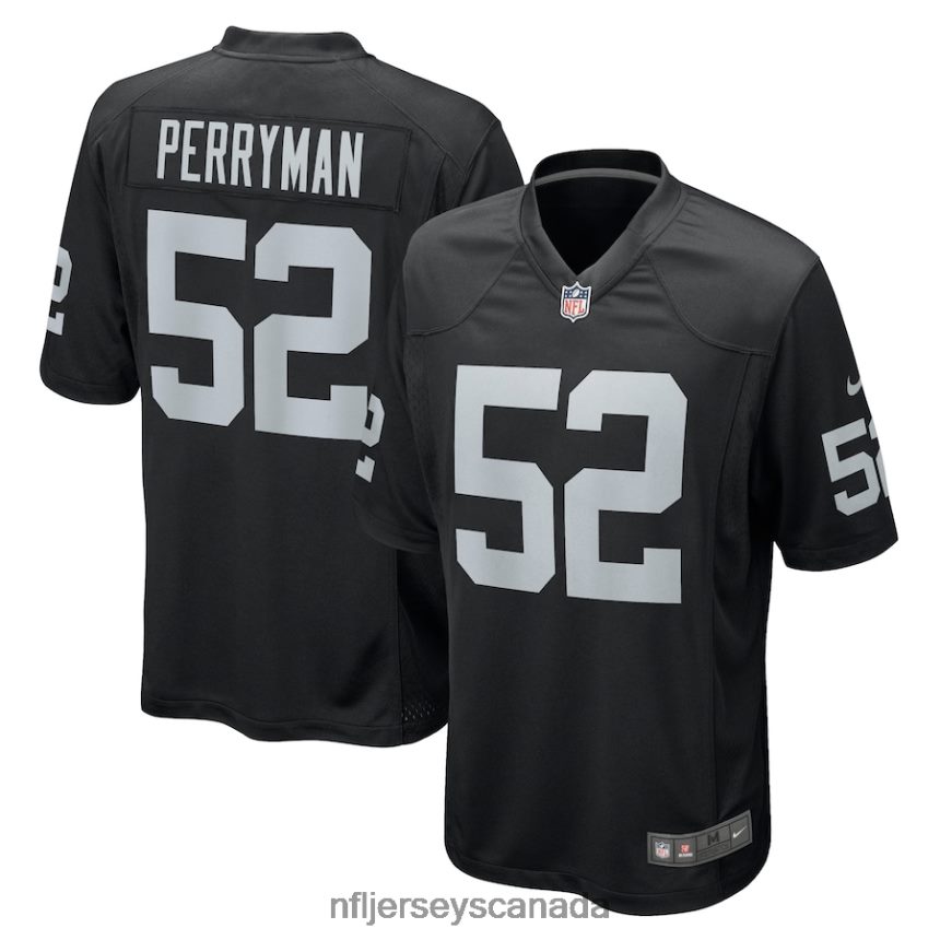 Men Las Vegas Raiders Denzel Perryman Nike Black Game Jersey Clothing NFL TBXFR62367