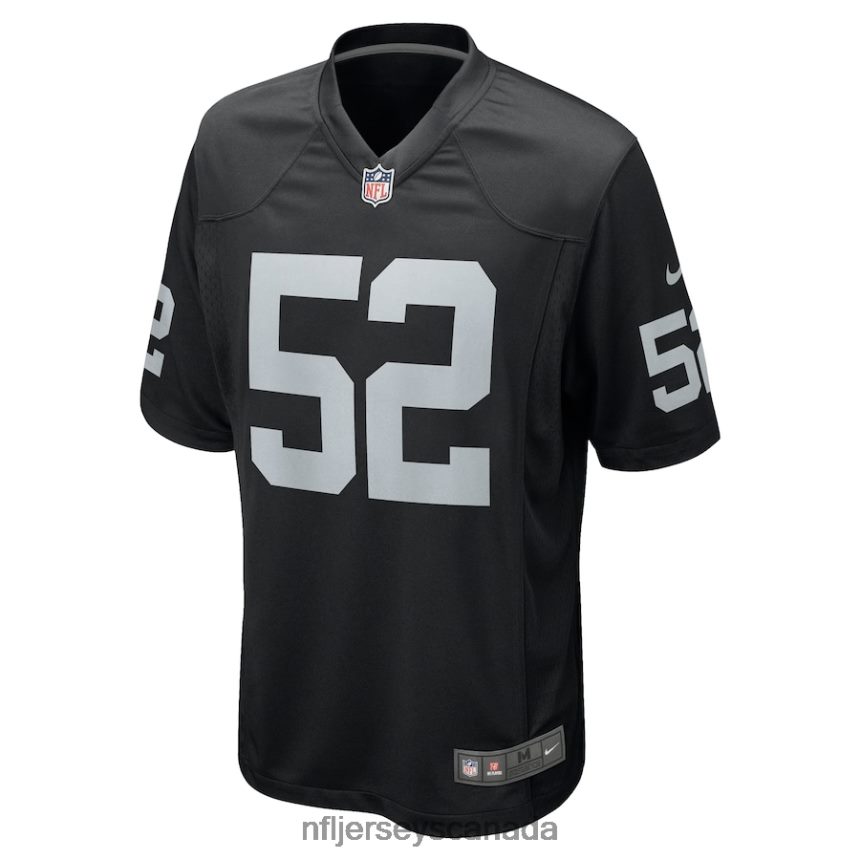 Men Las Vegas Raiders Denzel Perryman Nike Black Game Jersey Clothing NFL TBXFR62367