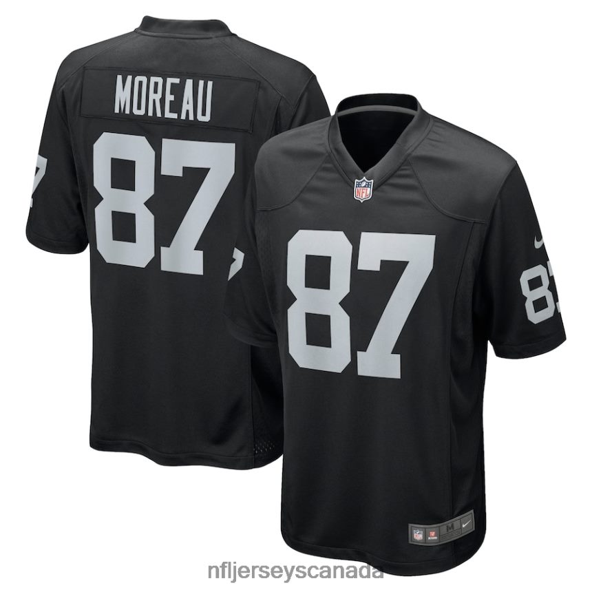 Men Las Vegas Raiders Foster Moreau Nike Black Game Jersey Clothing NFL TBXFR63420