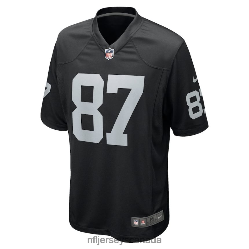 Men Las Vegas Raiders Foster Moreau Nike Black Game Jersey Clothing NFL TBXFR63420