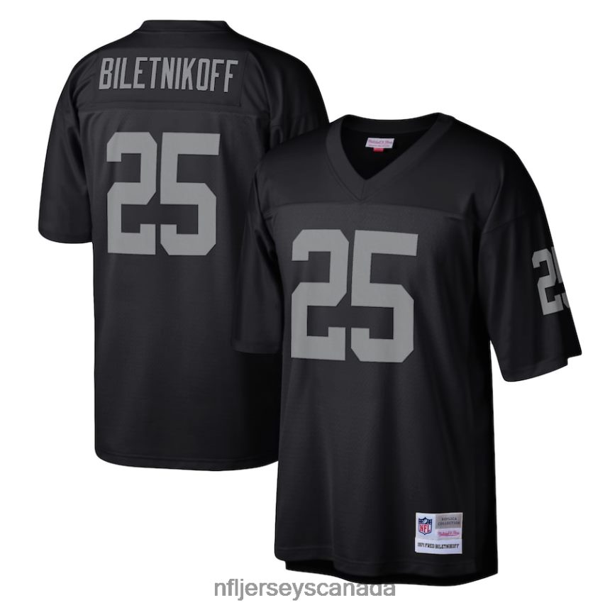 Men Las Vegas Raiders Fred Biletnikoff Mitchell  Ness Black Legacy Replica Jersey Clothing NFL TBXFR65691