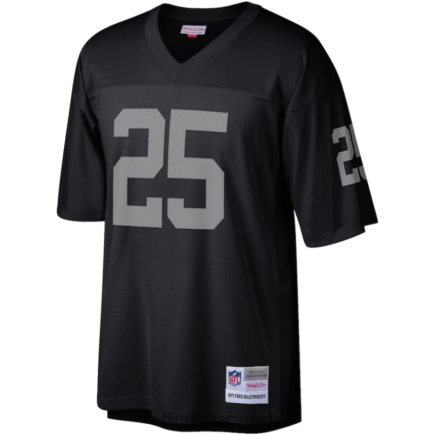 Men Las Vegas Raiders Fred Biletnikoff Mitchell  Ness Black Legacy Replica Jersey Clothing NFL TBXFR65691