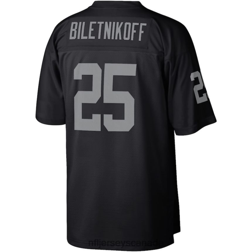 Men Las Vegas Raiders Fred Biletnikoff Mitchell  Ness Black Legacy Replica Jersey Clothing NFL TBXFR65691