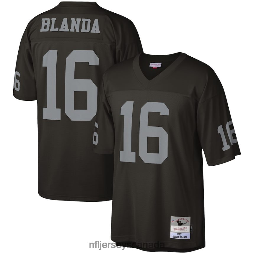 Men Las Vegas Raiders George Blanda Mitchell  Ness Black 1967 Legacy Replica Jersey Clothing NFL TBXFR64555