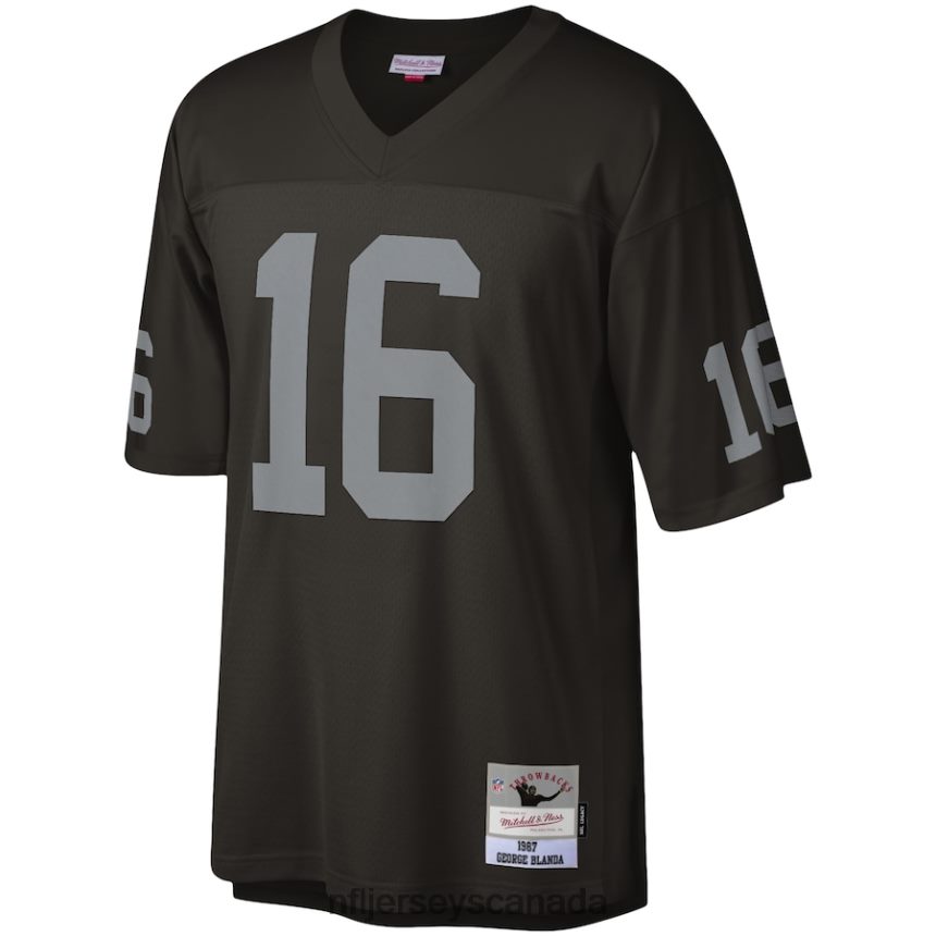 Men Las Vegas Raiders George Blanda Mitchell  Ness Black 1967 Legacy Replica Jersey Clothing NFL TBXFR64555