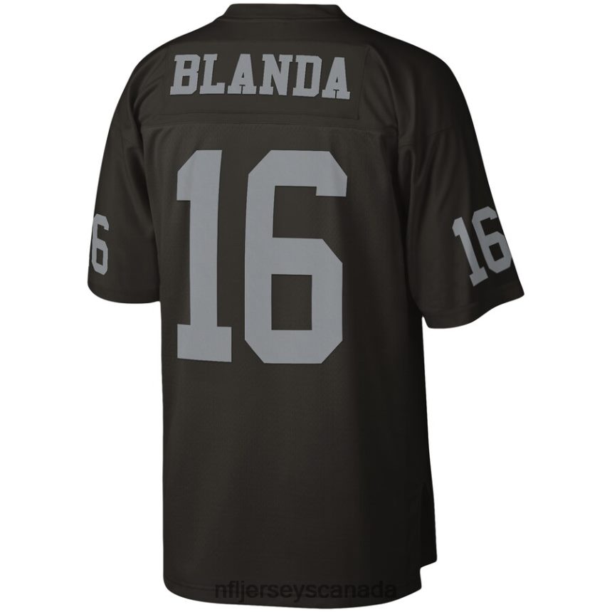 Men Las Vegas Raiders George Blanda Mitchell  Ness Black 1967 Legacy Replica Jersey Clothing NFL TBXFR64555