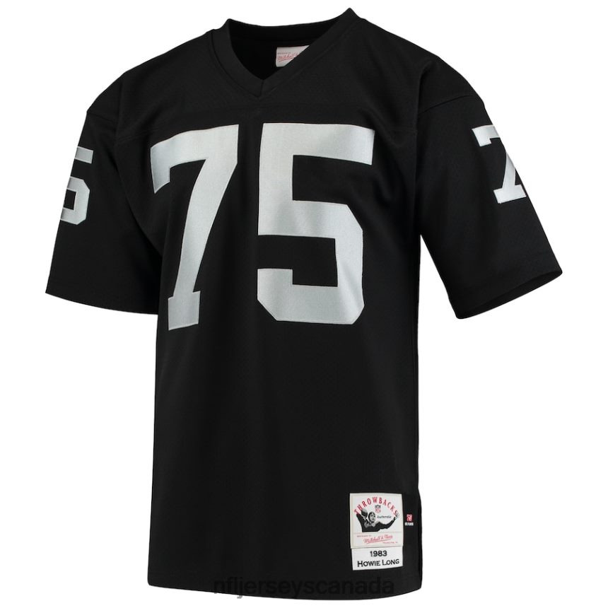 Men Las Vegas Raiders Howie Long Mitchell  Ness Black 1983 Authentic Throwback Retired Player Jersey Clothing NFL TBXFR6477