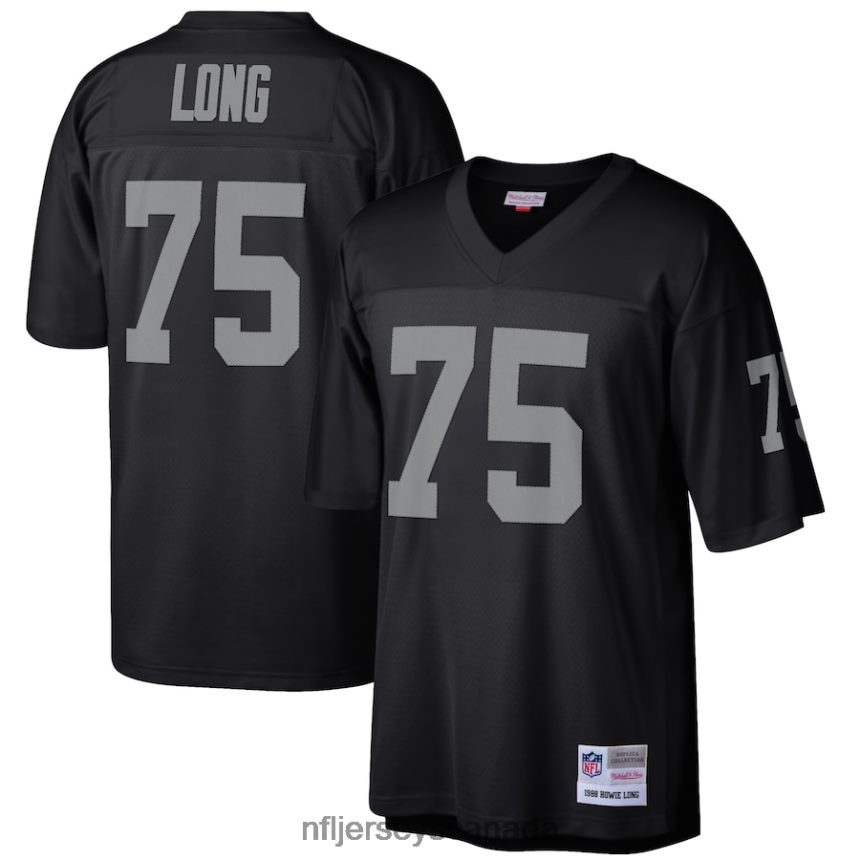 Men Las Vegas Raiders Howie Long Mitchell  Ness Black Retired Player Legacy Replica Jersey Clothing NFL TBXFR66405