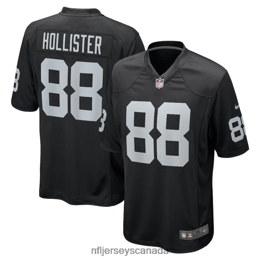 Men Las Vegas Raiders Jacob Hollister Nike Black Game Player Jersey Clothing NFL TBXFR66396