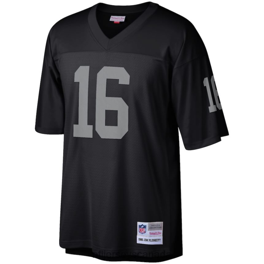 Men Las Vegas Raiders Jim Plunkett Mitchell  Ness Black Retired Player Legacy Replica Jersey Clothing NFL TBXFR64488