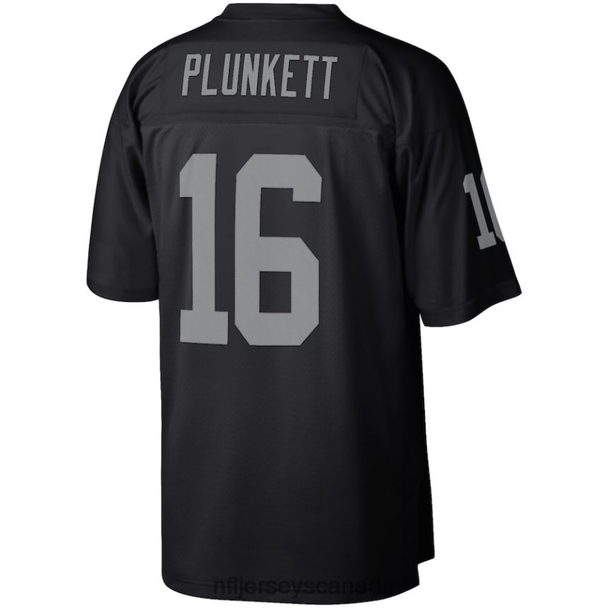 Men Las Vegas Raiders Jim Plunkett Mitchell  Ness Black Retired Player Legacy Replica Jersey Clothing NFL TBXFR64488