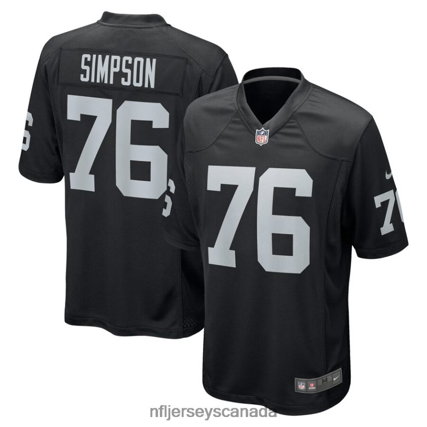 Men Las Vegas Raiders John Simpson Nike Black Game Jersey Clothing NFL TBXFR66479