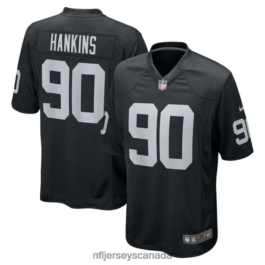 Men Las Vegas Raiders Johnathan Hankins Nike Black Game Jersey Clothing NFL TBXFR64792