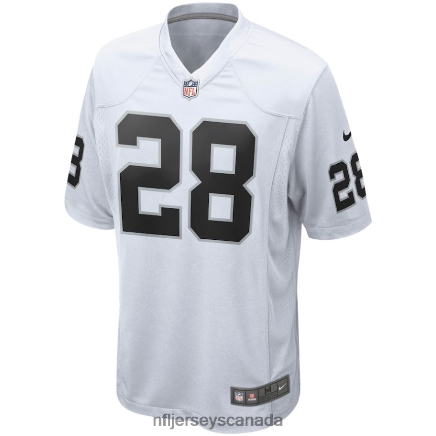Men Las Vegas Raiders Josh Jacobs Nike White Game Jersey Clothing NFL TBXFR6611