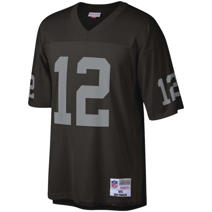 Men Las Vegas Raiders Ken Stabler Mitchell  Ness Black Legacy Replica Jersey Clothing NFL TBXFR62428
