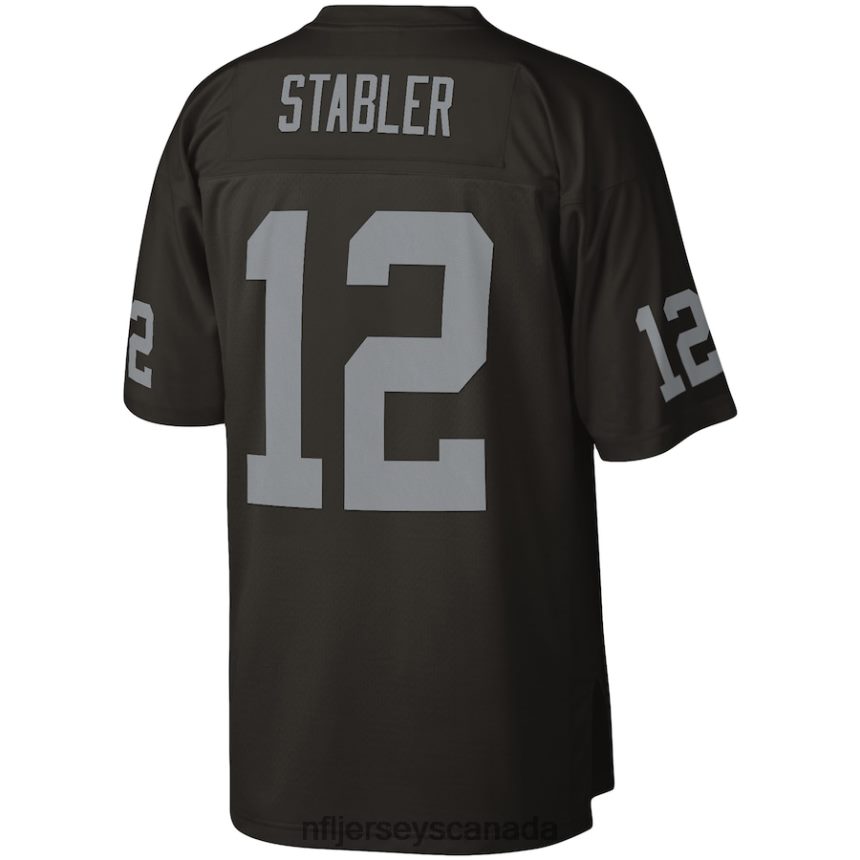 Men Las Vegas Raiders Ken Stabler Mitchell  Ness Black Legacy Replica Jersey Clothing NFL TBXFR62428