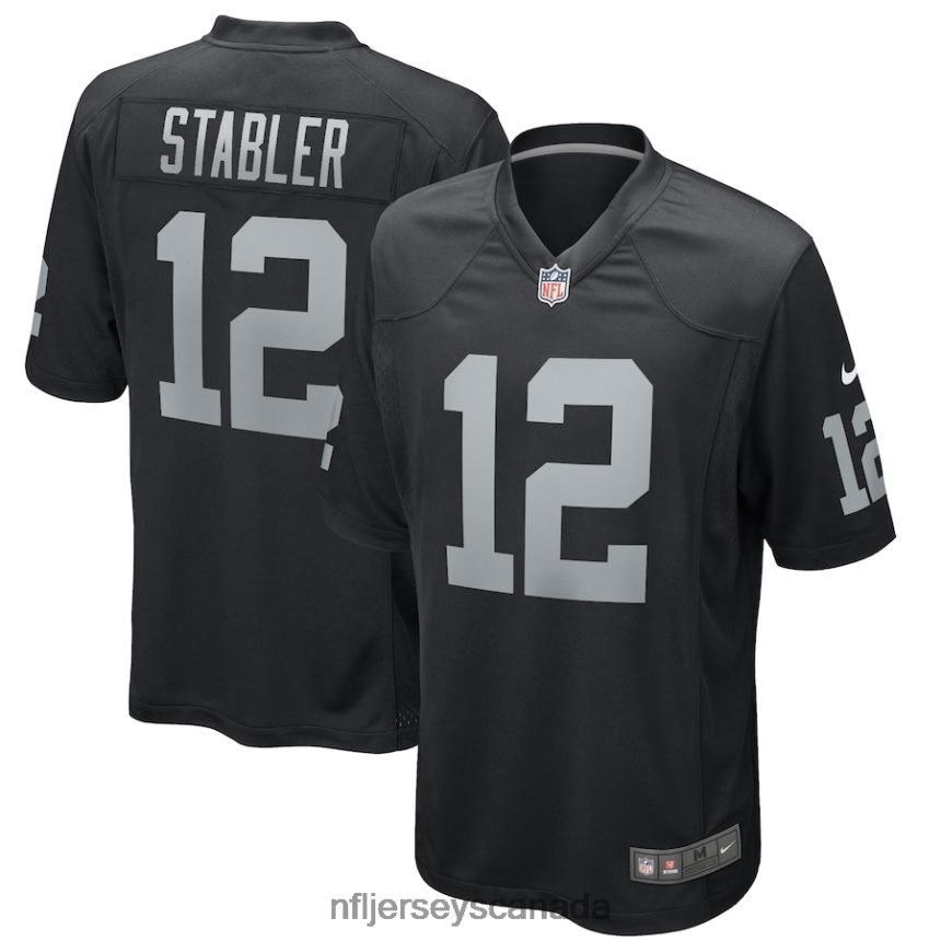 Men Las Vegas Raiders Ken Stabler Nike Black Game Retired Player Jersey Clothing NFL TBXFR6400