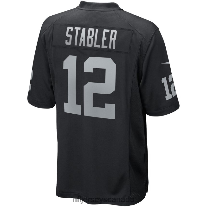 Men Las Vegas Raiders Ken Stabler Nike Black Game Retired Player Jersey Clothing NFL TBXFR6400