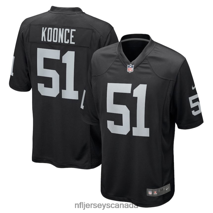 Men Las Vegas Raiders Malcolm Koonce Nike Black Game Jersey Clothing NFL TBXFR65934