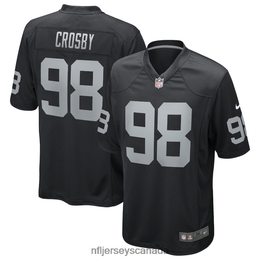 Men Las Vegas Raiders Maxx Crosby Nike Black Game Jersey Clothing NFL TBXFR6104