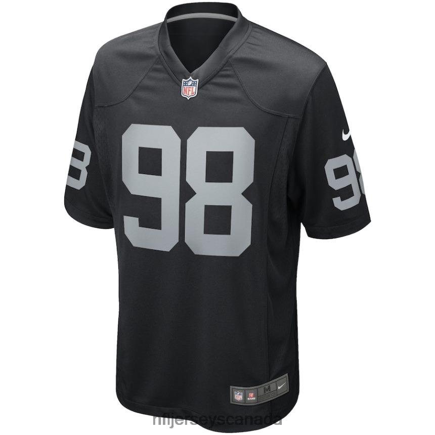 Men Las Vegas Raiders Maxx Crosby Nike Black Game Jersey Clothing NFL TBXFR6104