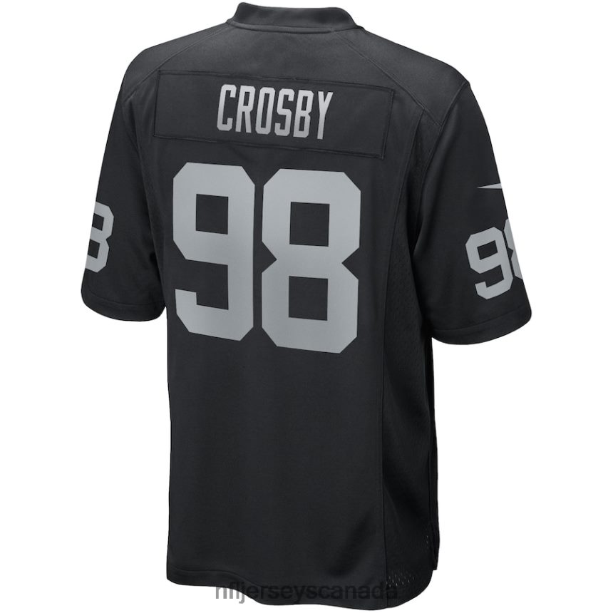 Men Las Vegas Raiders Maxx Crosby Nike Black Game Jersey Clothing NFL TBXFR6104