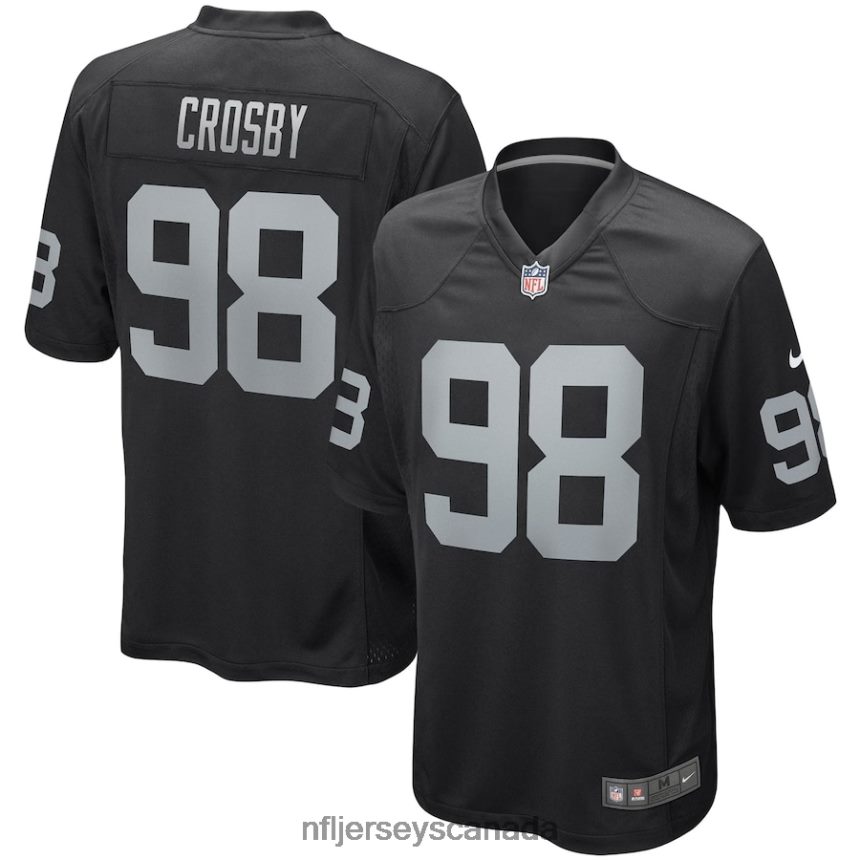 Men Las Vegas Raiders Maxx Crosby Nike Black Game Player Jersey Clothing NFL TBXFR6756