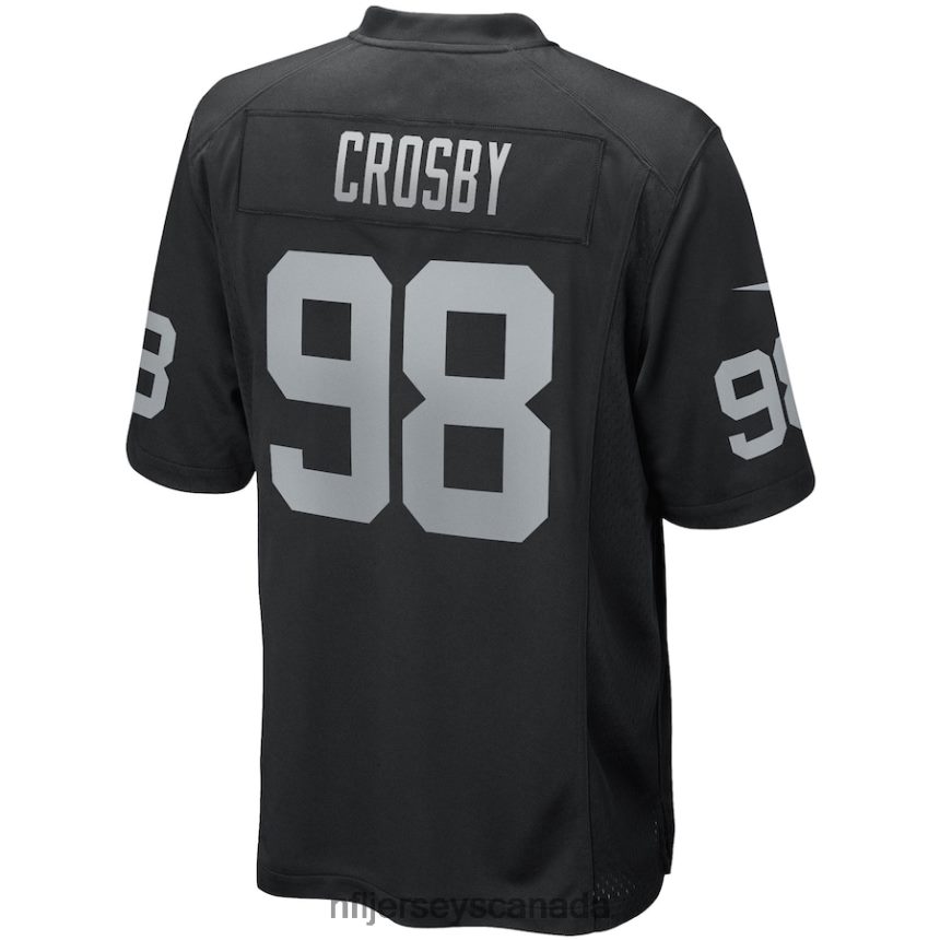 Men Las Vegas Raiders Maxx Crosby Nike Black Game Player Jersey Clothing NFL TBXFR6756