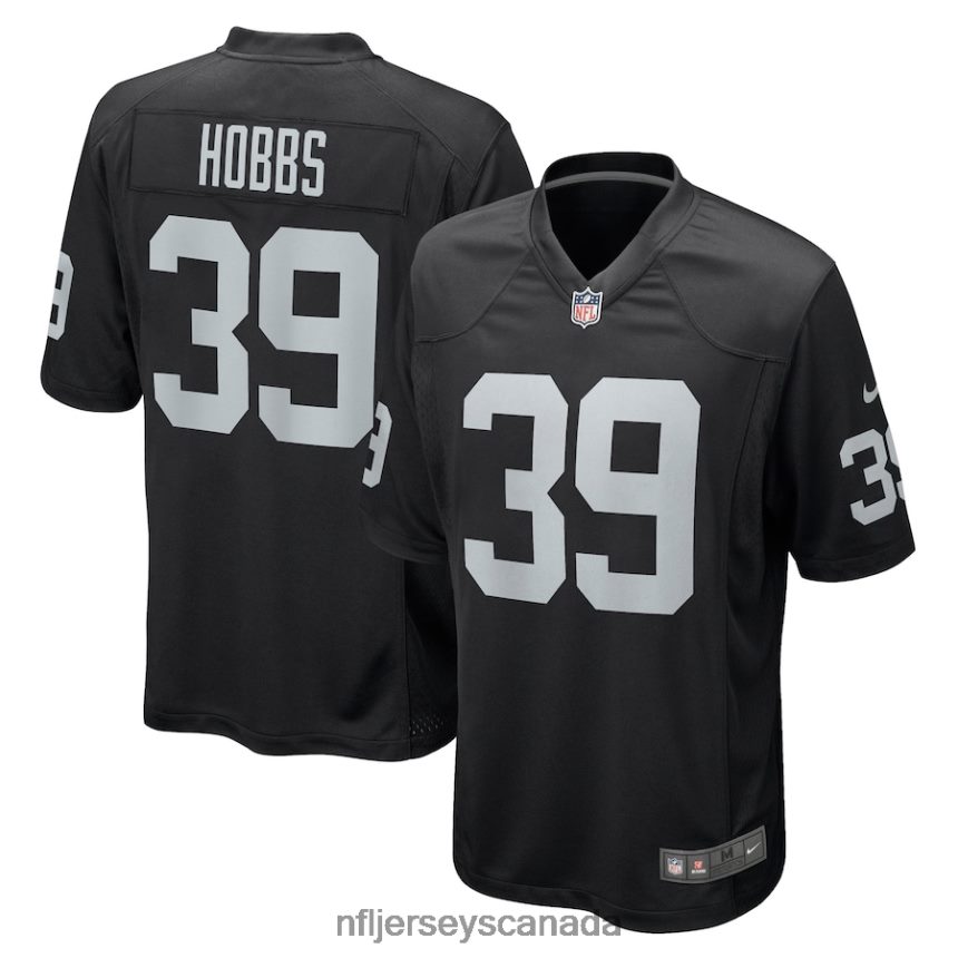 Men Las Vegas Raiders Nate Hobbs Nike Black Game Jersey Clothing NFL TBXFR6969