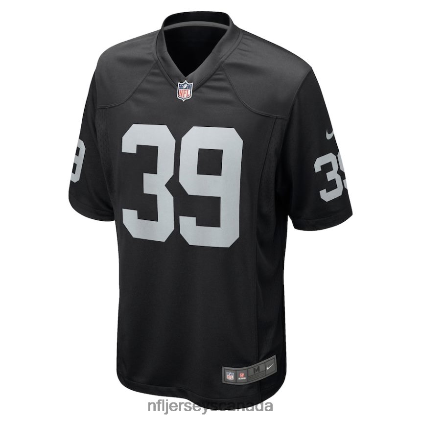 Men Las Vegas Raiders Nate Hobbs Nike Black Game Jersey Clothing NFL TBXFR6969