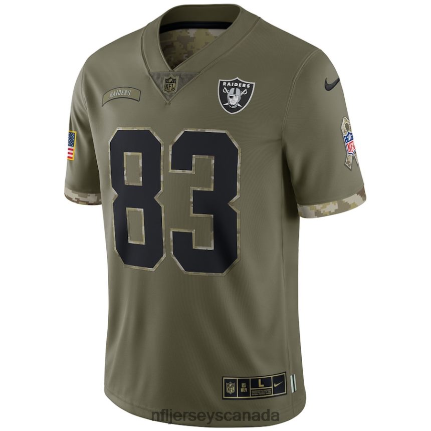 Men Las Vegas Raiders Nike Olive 2022 Salute To Service Limited Jersey Clothing NFL TBXFR61333
