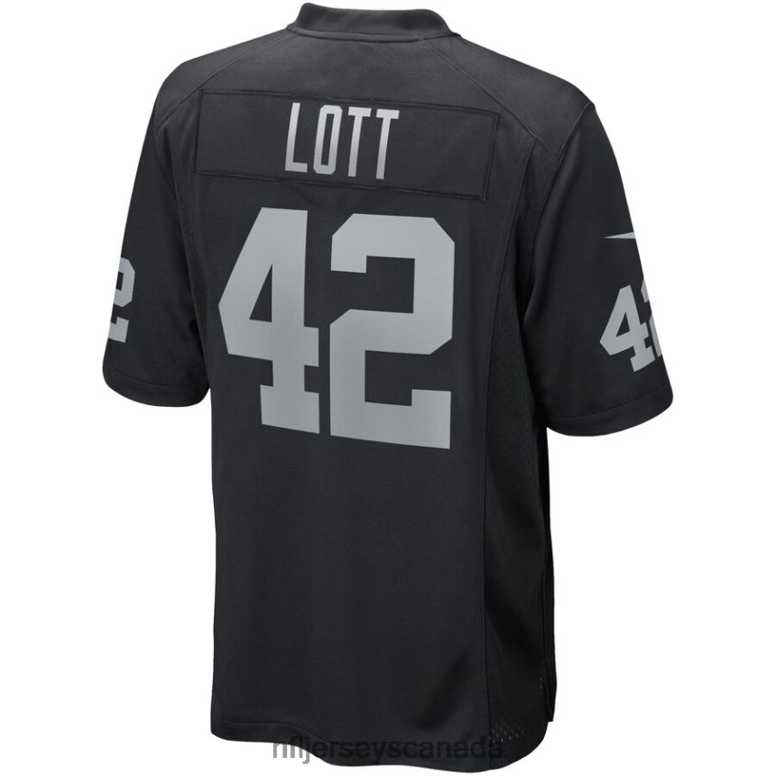 Men Las Vegas Raiders Ronnie Lott Nike Black Game Retired Player Jersey Clothing NFL TBXFR61395