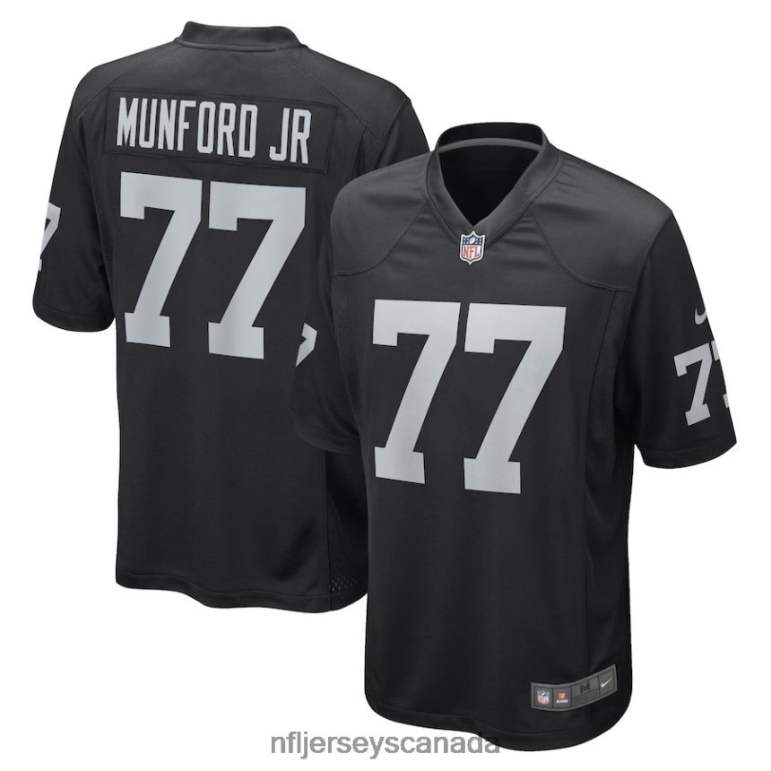 Men Las Vegas Raiders Thayer Munford Jr Nike Black Game Player Jersey Clothing NFL TBXFR65897